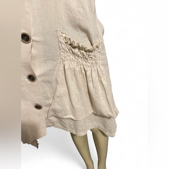 For Cynthia Cream Sleeveless Button-Down Dress - Picture 2 of 6